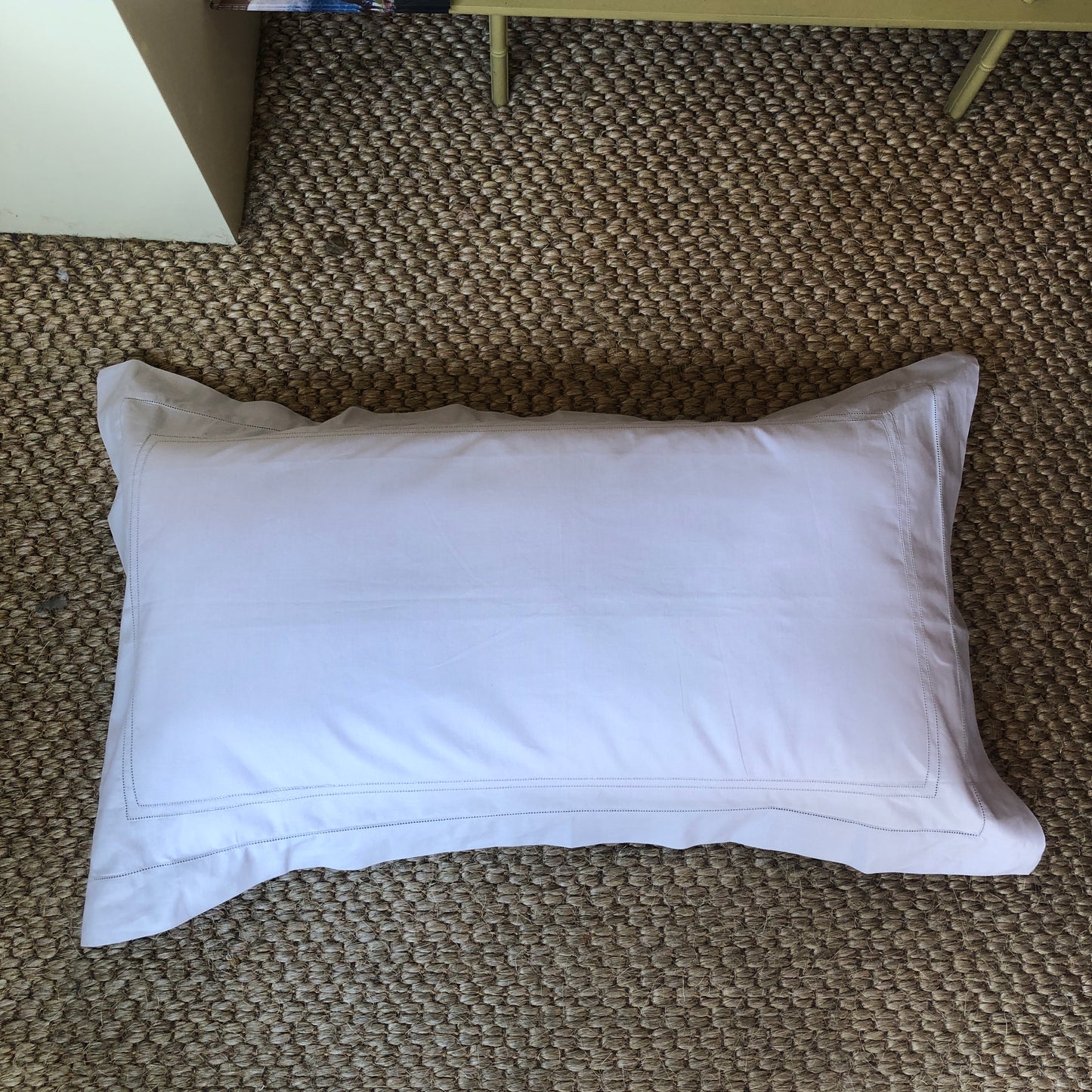 Development Sample - Super King Parma Grey Hemstitch Pillowcase Cotton/Linen blend