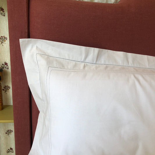 Development Sample - Super King Parma Grey Hemstitch Pillowcase Cotton/Linen blend