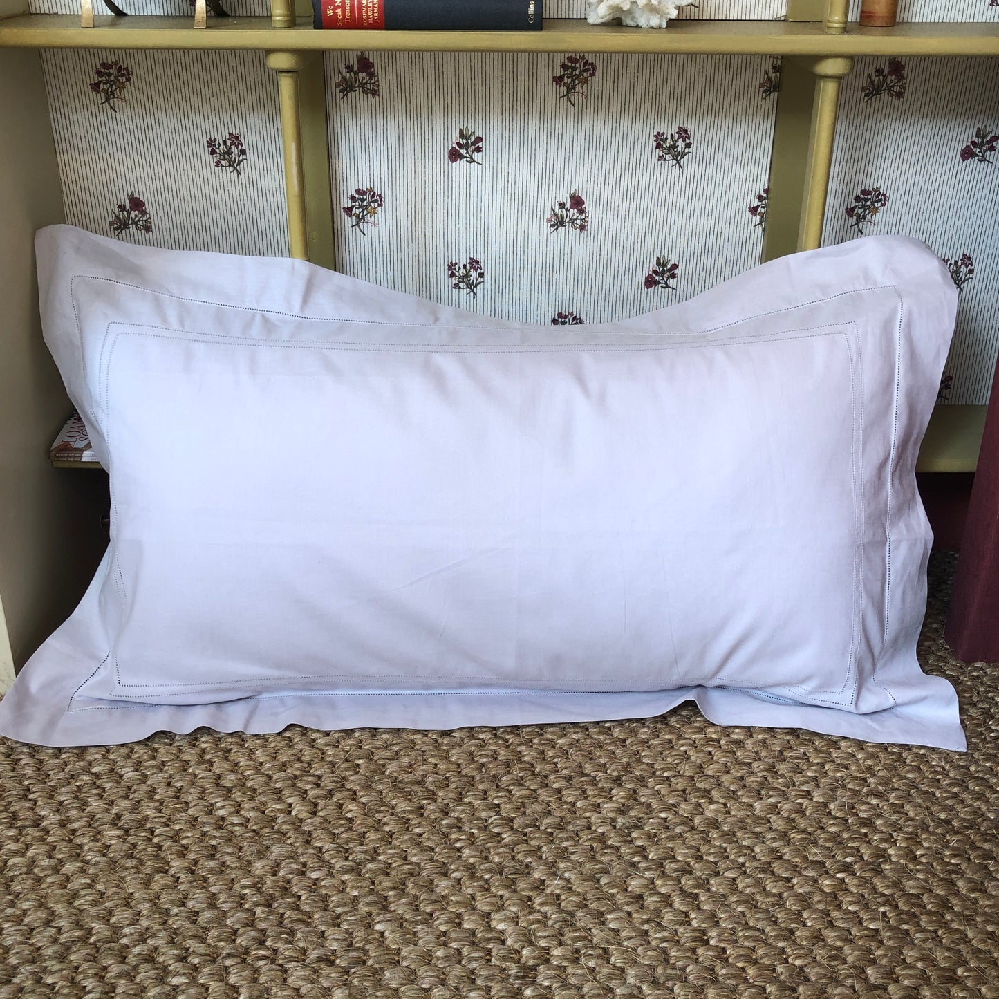 Development Sample - Super King Parma Grey Hemstitch Pillowcase Cotton/Linen blend