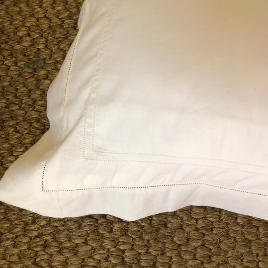 Development Sample - Super King Pillowcase White Hemstitch Cotton/Linen blend