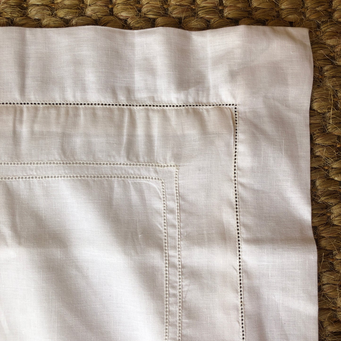 Development Sample - Super King Pillowcase White Hemstitch Cotton/Linen blend