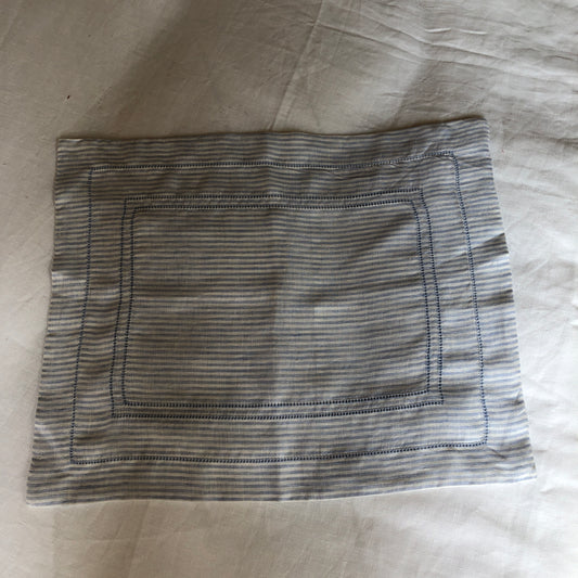 Development Sample Children's Blue/White Stripe Oxford Edge Pillowcase