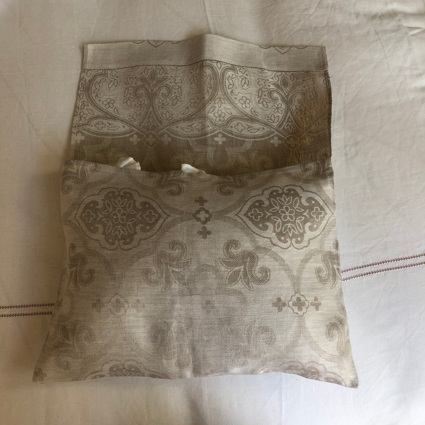 Development Sample Silver/Slate Woven Pattened Linen Gift Bag