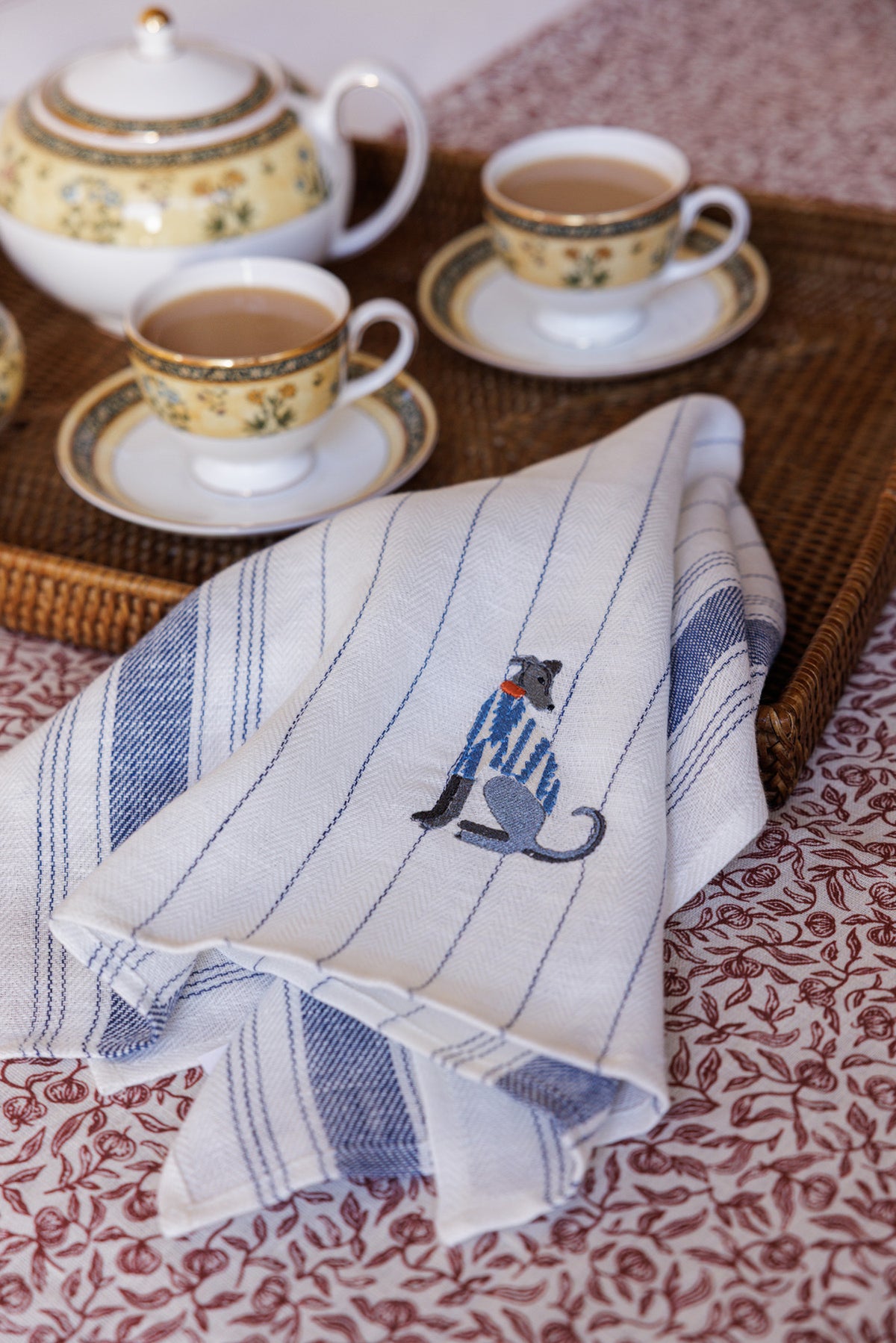 Kitchen Towel with Lurcher Embroidery
