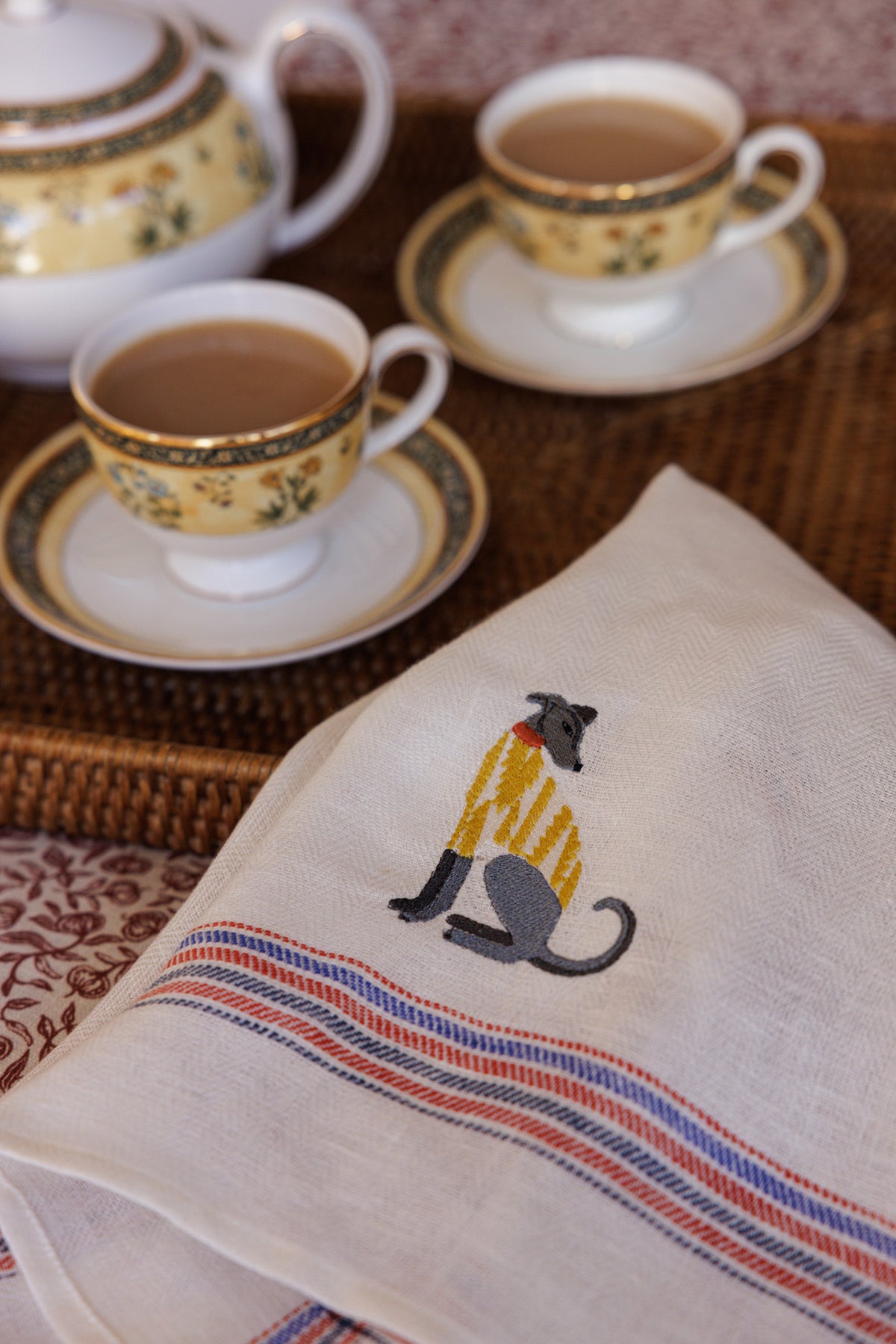 Kitchen Towel with Lurcher Embroidery