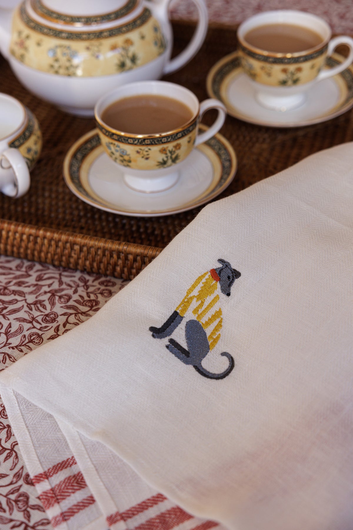 Kitchen Towel with Lurcher Embroidery