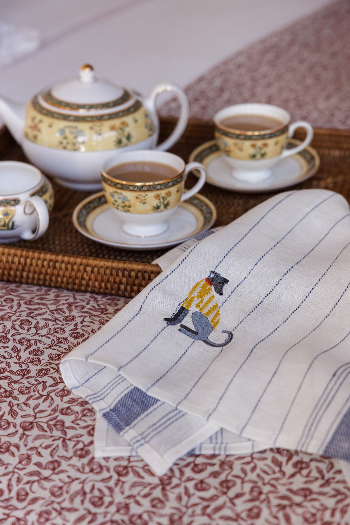 Kitchen Towel with Lurcher Embroidery