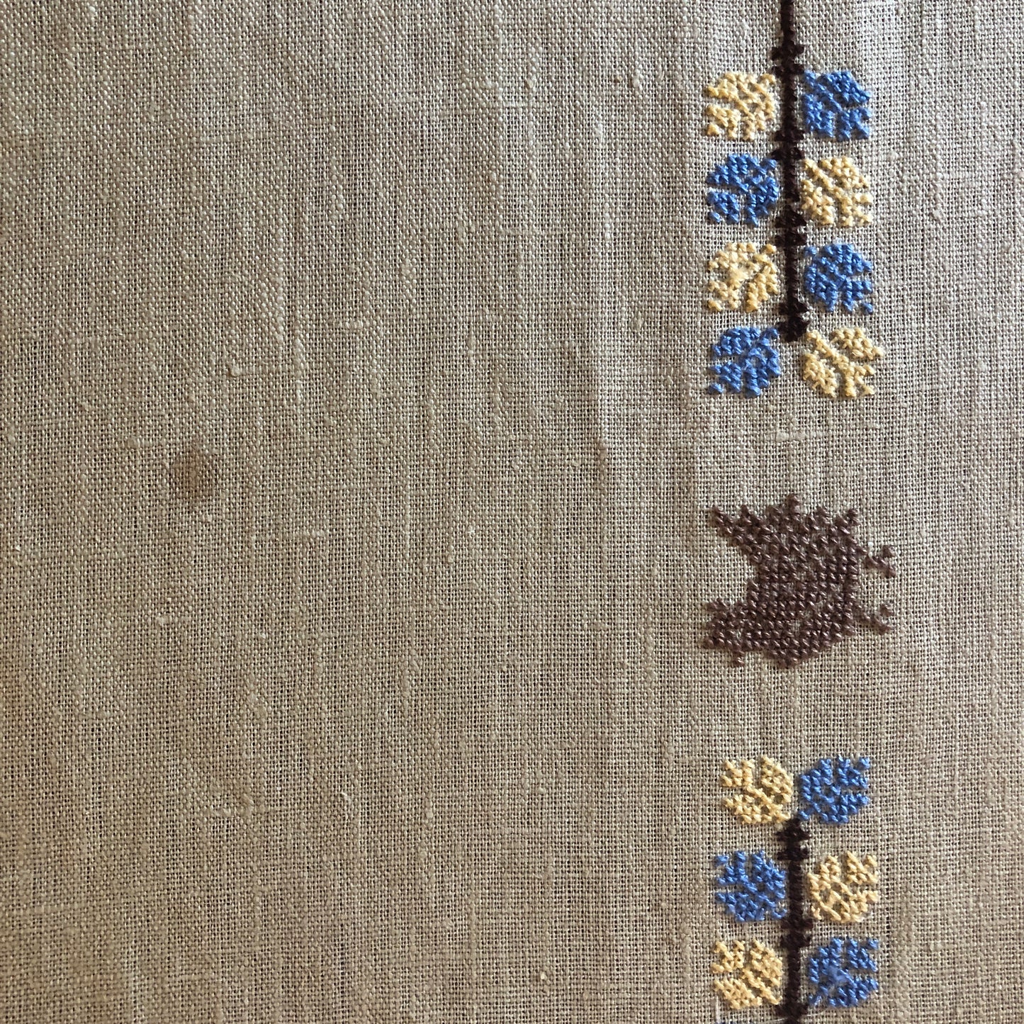 Ex Display Pale Gold Table Runner with Palestinian Hand Embroidery