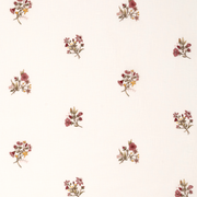 Paper-Backed Flax & Field Posy Printed Voile Linen Wallcovering Scarlet/Oyster