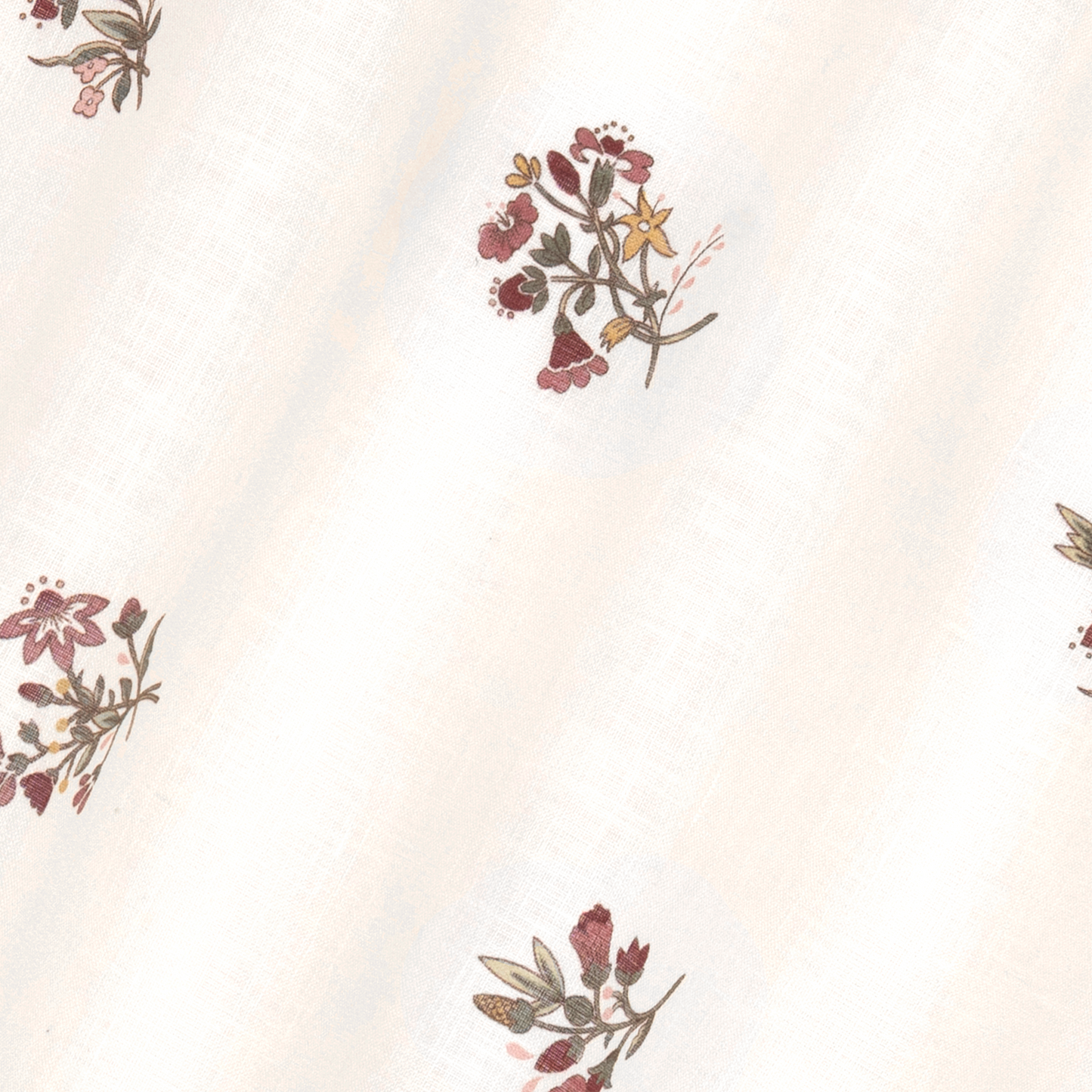 Flax & Field Posy Printed Voile Linen Scarlet/Oyster