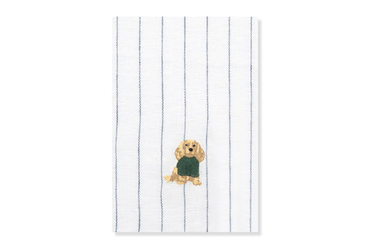 Kitchen Towel with Spaniel Embroidery