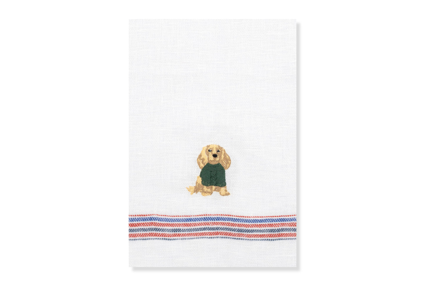 Kitchen Towel with Spaniel Embroidery