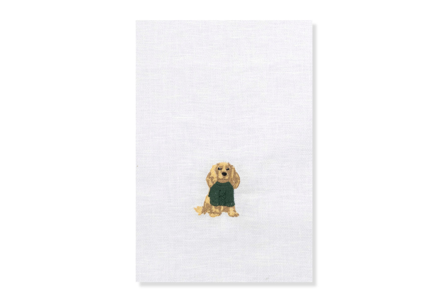 Kitchen Towel with Spaniel Embroidery