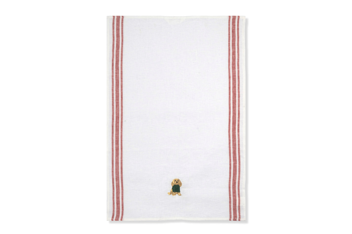 Kitchen Towel with Spaniel Embroidery