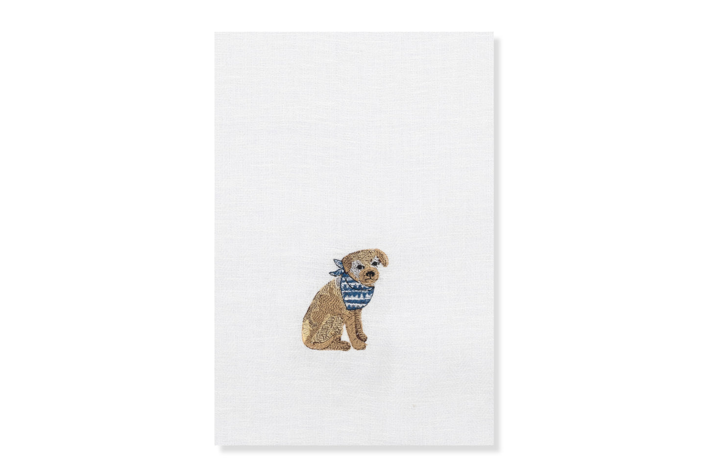 Kitchen Towel with Terrier Embroidery