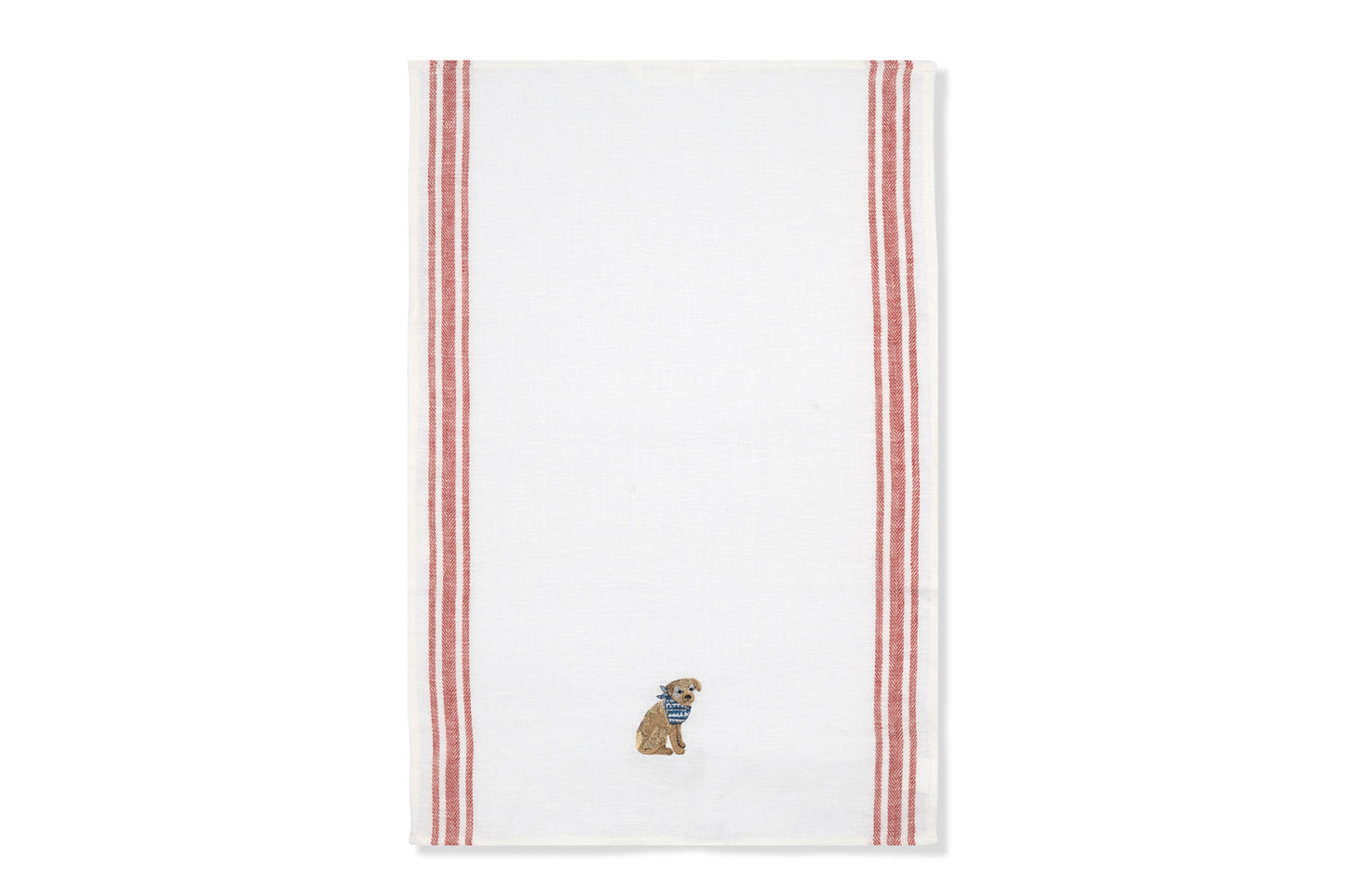 Kitchen Towel with Terrier Embroidery
