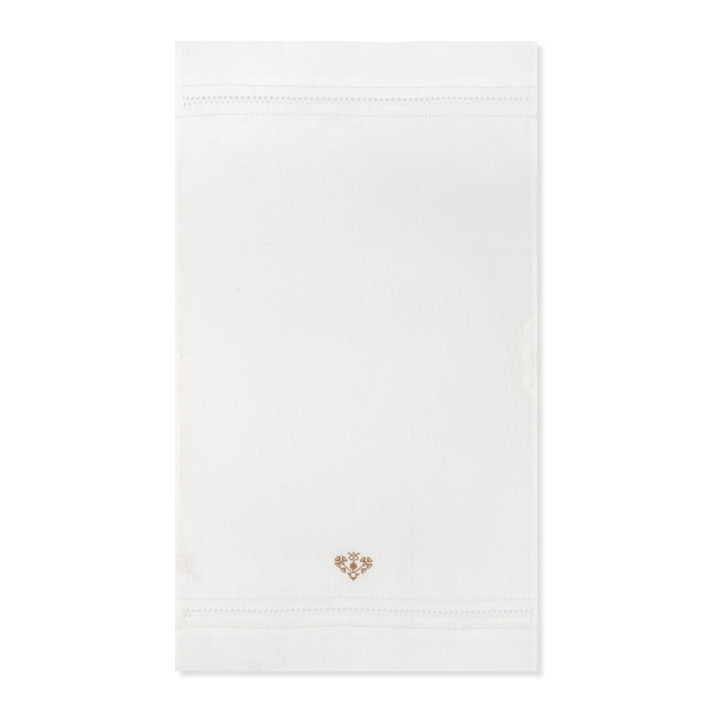 Diamond Stitch Hand Towel with Crossed Heart Embroidery