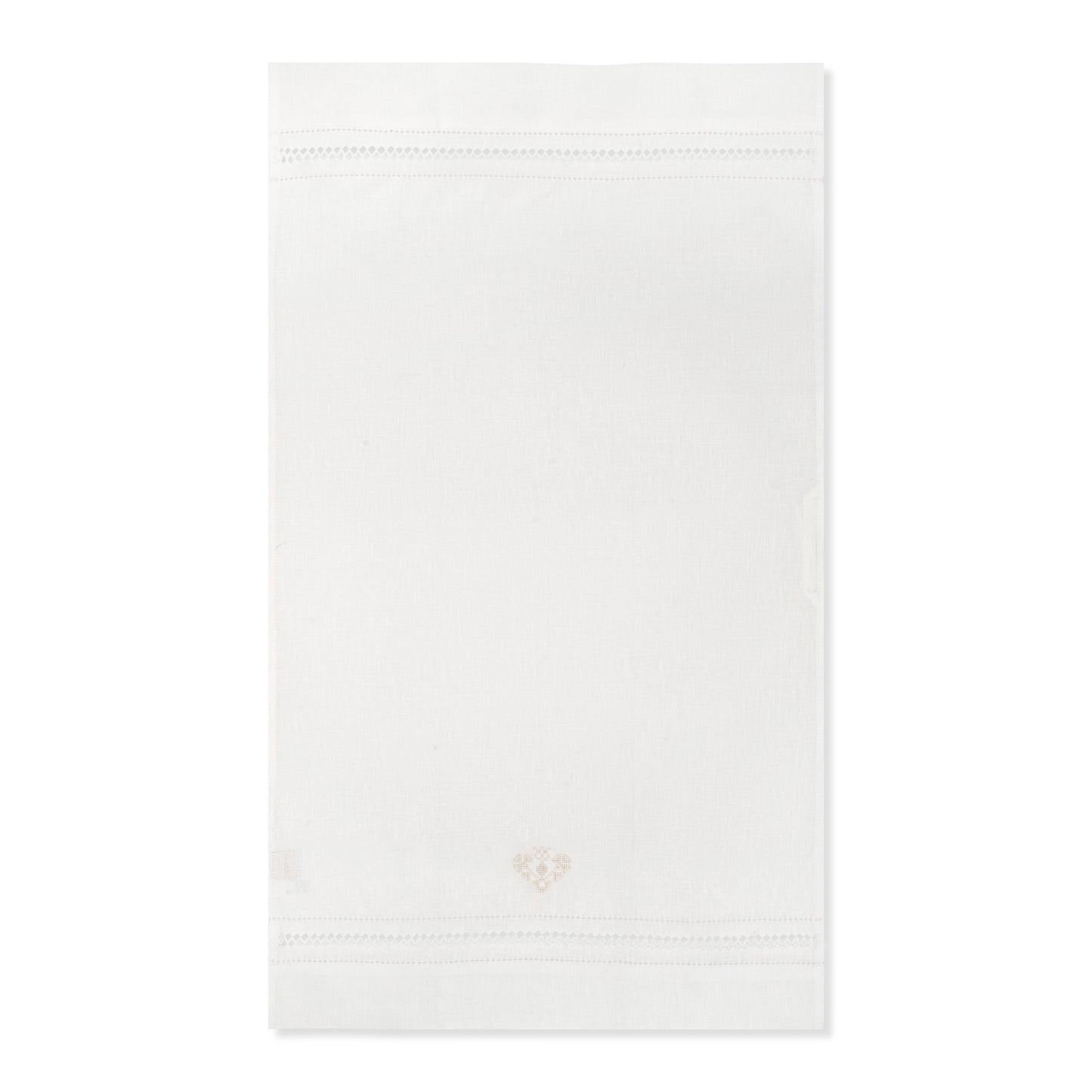 Diamond Stitch Hand Towel with Crossed Heart Embroidery