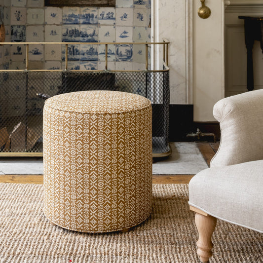 Hawelka Dual Use Printed Linen Old Gold/Oyster