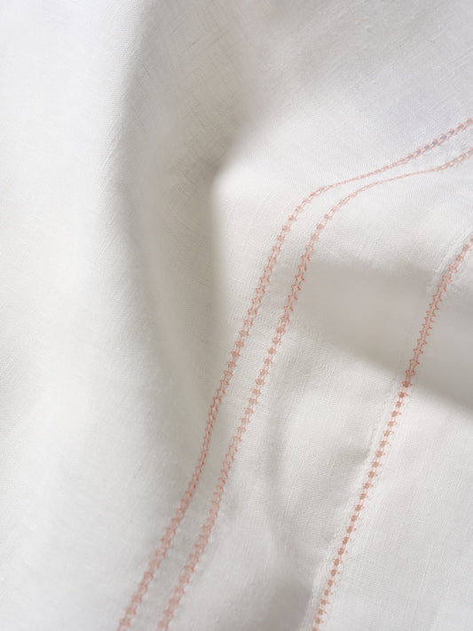 Elizaveta Bed Linen Set in Coral Hemstitch