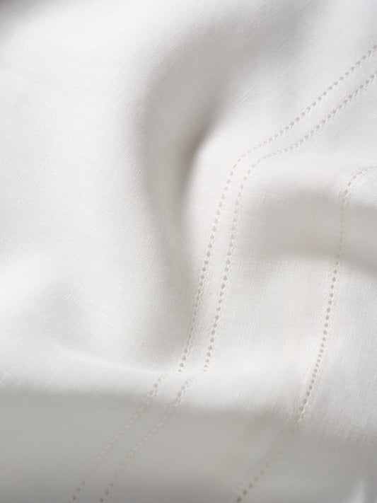 Elizaveta Bed Linen Set in Ivory White Hemstitch