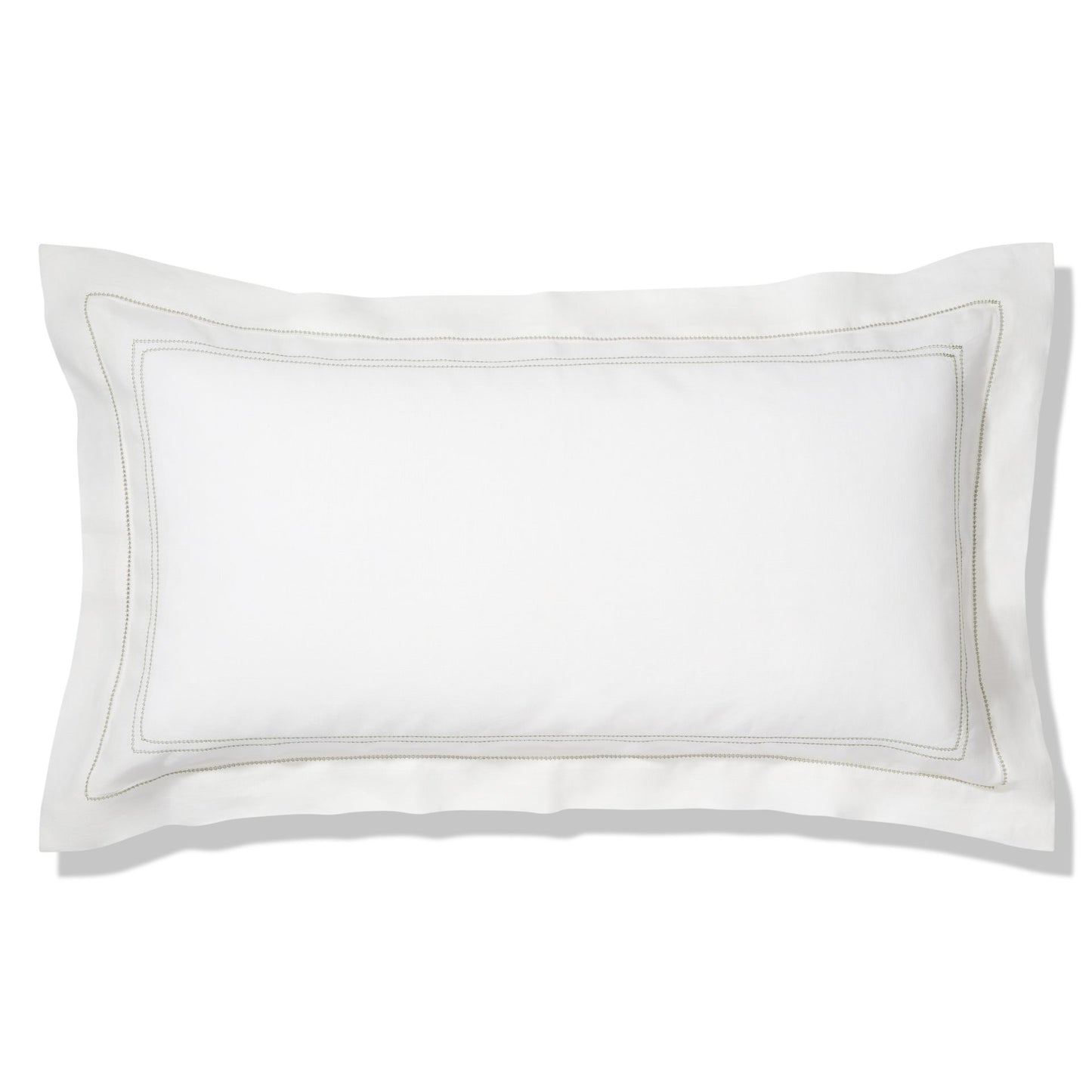Elizaveta Pillowcase in Botanical Green Hemstitch, Super King Size