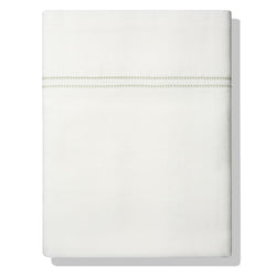 Elizaveta Top Sheet in Botanical Green Hemstitch