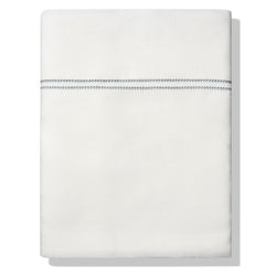 Elizaveta Top Sheet in Prussian Blue Hemstitch