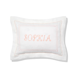 Elizaveta Boudoir Pillow in Coral Hemstitch