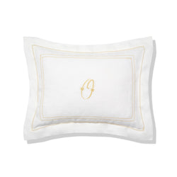 Elizaveta Boudoir Pillow in Ochre Hemstitch