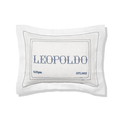 Elizaveta Boudoir Pillow in Prussian Blue Hemstitch