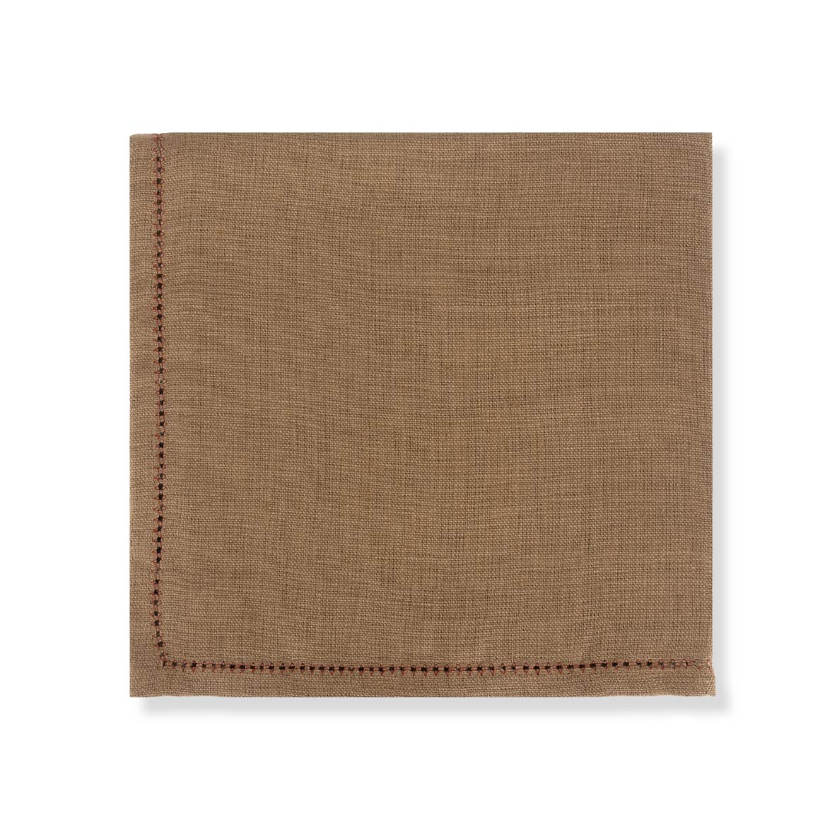 Set of Bronze Napkins with Marsala Hemstitch