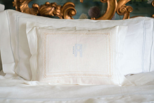 Boudoir Pillow with Diamond Stitch in Ivory White