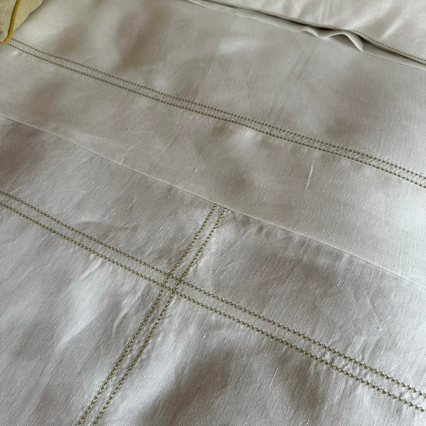Duvet Cover Hemstitch Knoll Green