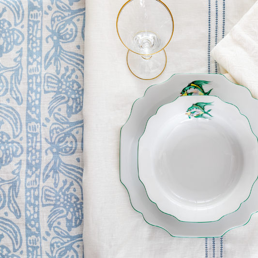 Finist Dual Use Archive Print in Chambray Blue/Ivory White