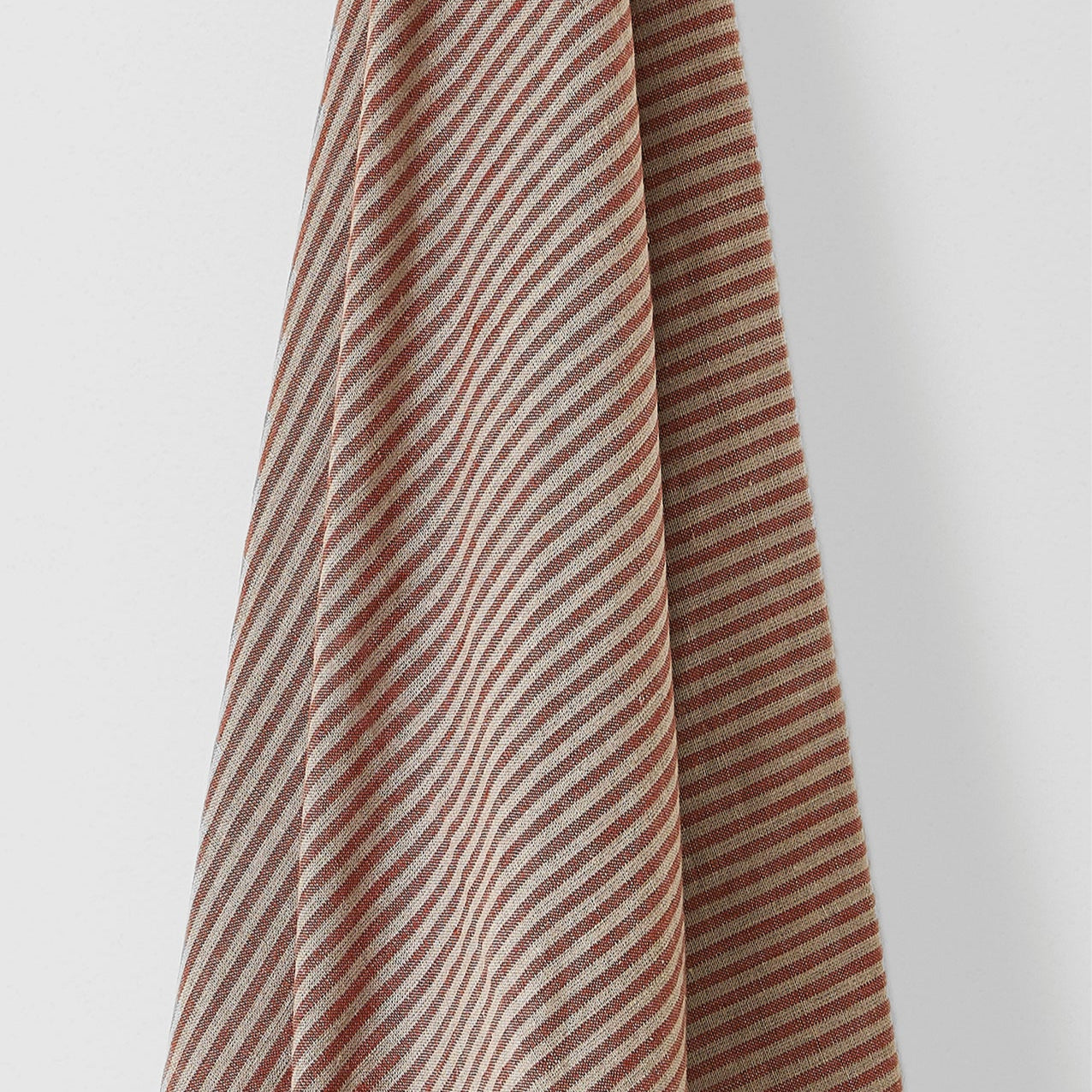 Narrow Stripe Linen Terracotta/Natural