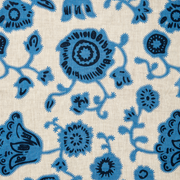 Persian Poppy Dual Use Printed Linen Cornflower Blue/Natural