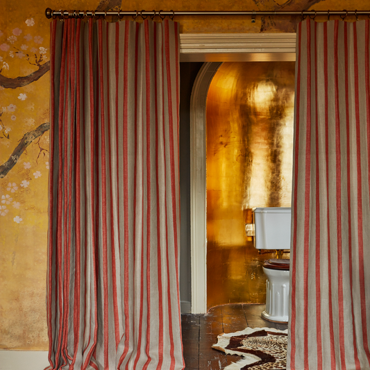Curtains in volga's Bold Stripe Linen Terracotta/Natural