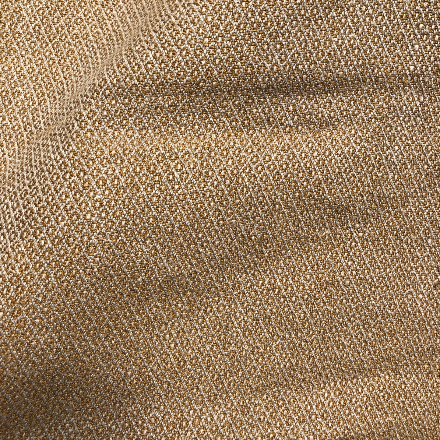 Off Cut - Mid Weight Petite Weave Linen (Archive Development Sample) Ochre/Natural
