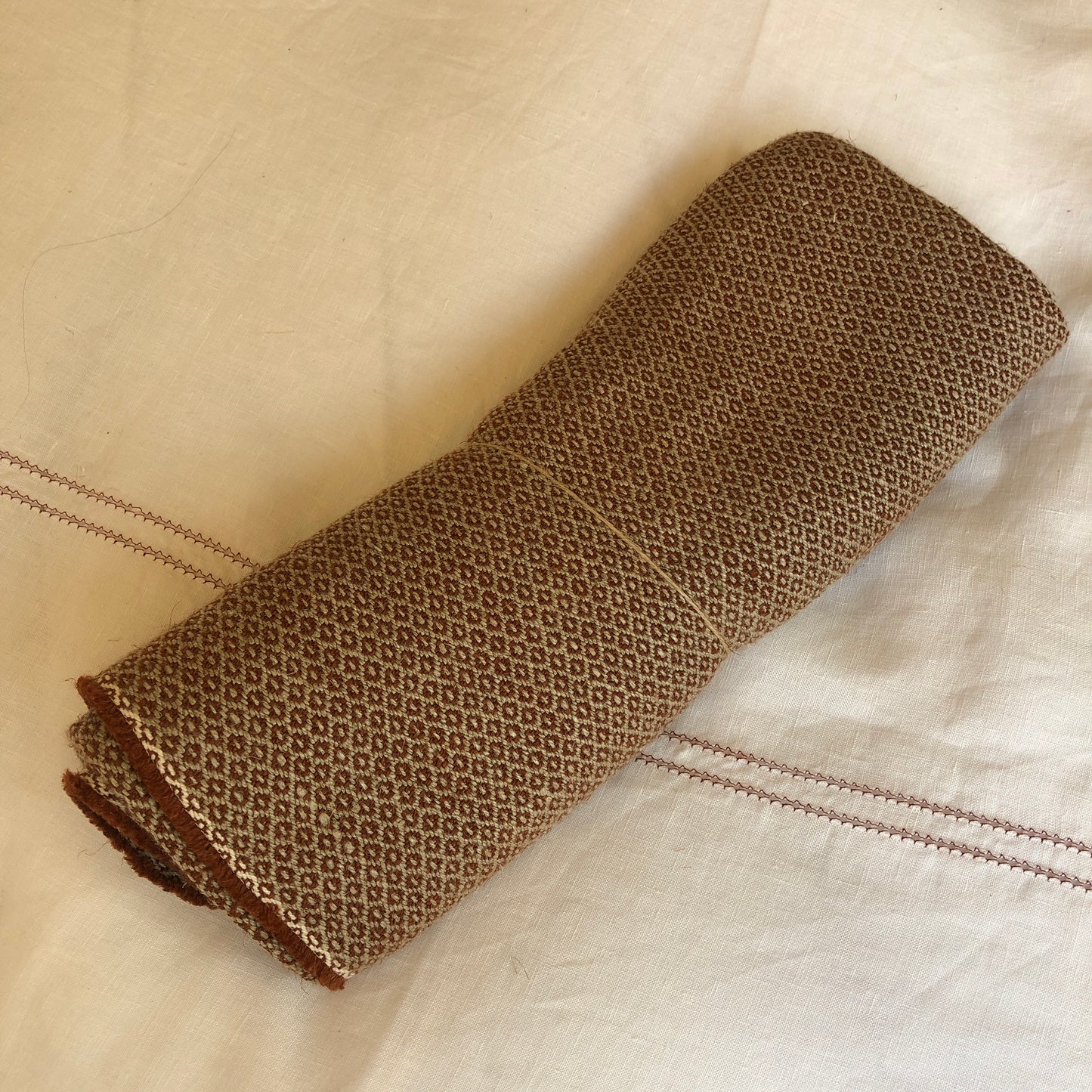 Off Cut - Mid Weight Petite Weave Linen (Archive Development Sample) Rust/Natural