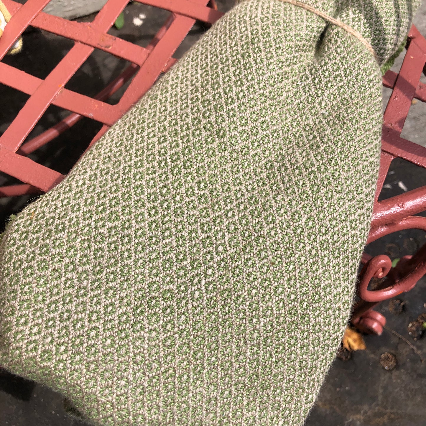 Off Cut - Mid Weight Petite Weave Linen (Archive Development Sample) Sage/Natural