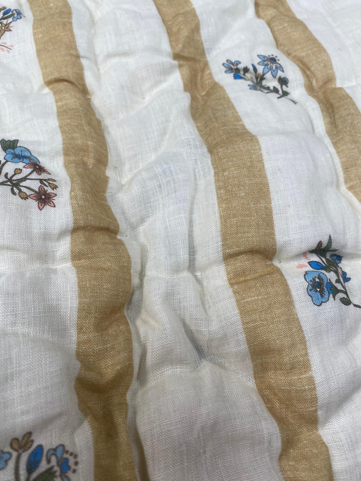 Sample Eiderdown Flax & Field Flower Posy Stripe Ochre