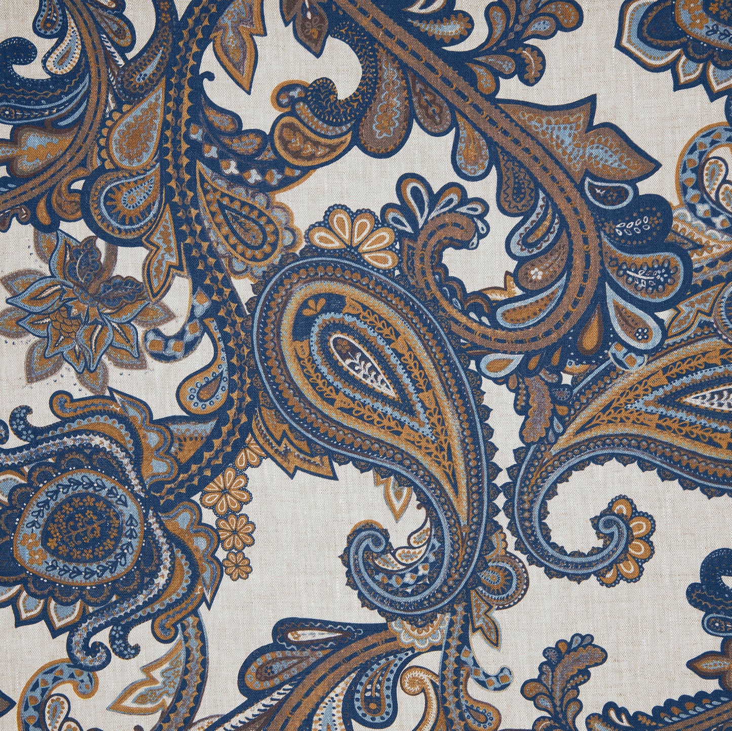 Off Cut - Paisley Printed Linen Ex Wing With Fabric Eyelet