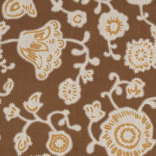Persian Poppy Dual Use Printed Linen Bronze/Natural