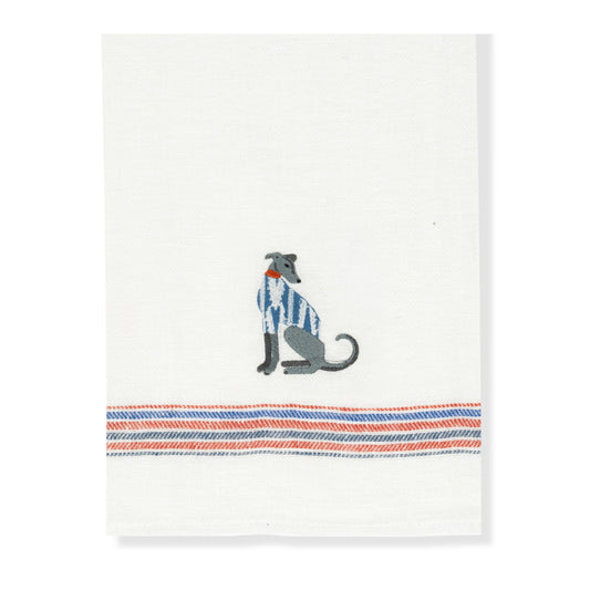 Kitchen Towel with Lurcher Embroidery