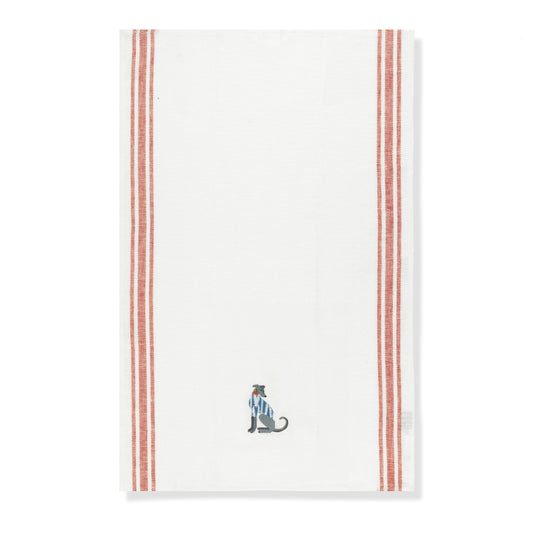 Kitchen Towel with Lurcher Embroidery
