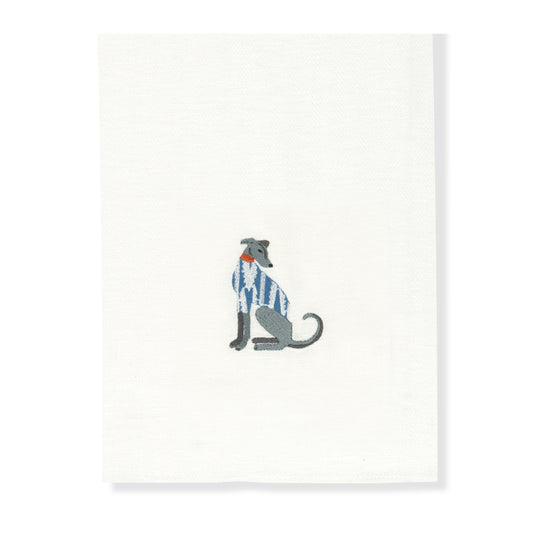 Kitchen Towel with Lurcher Embroidery
