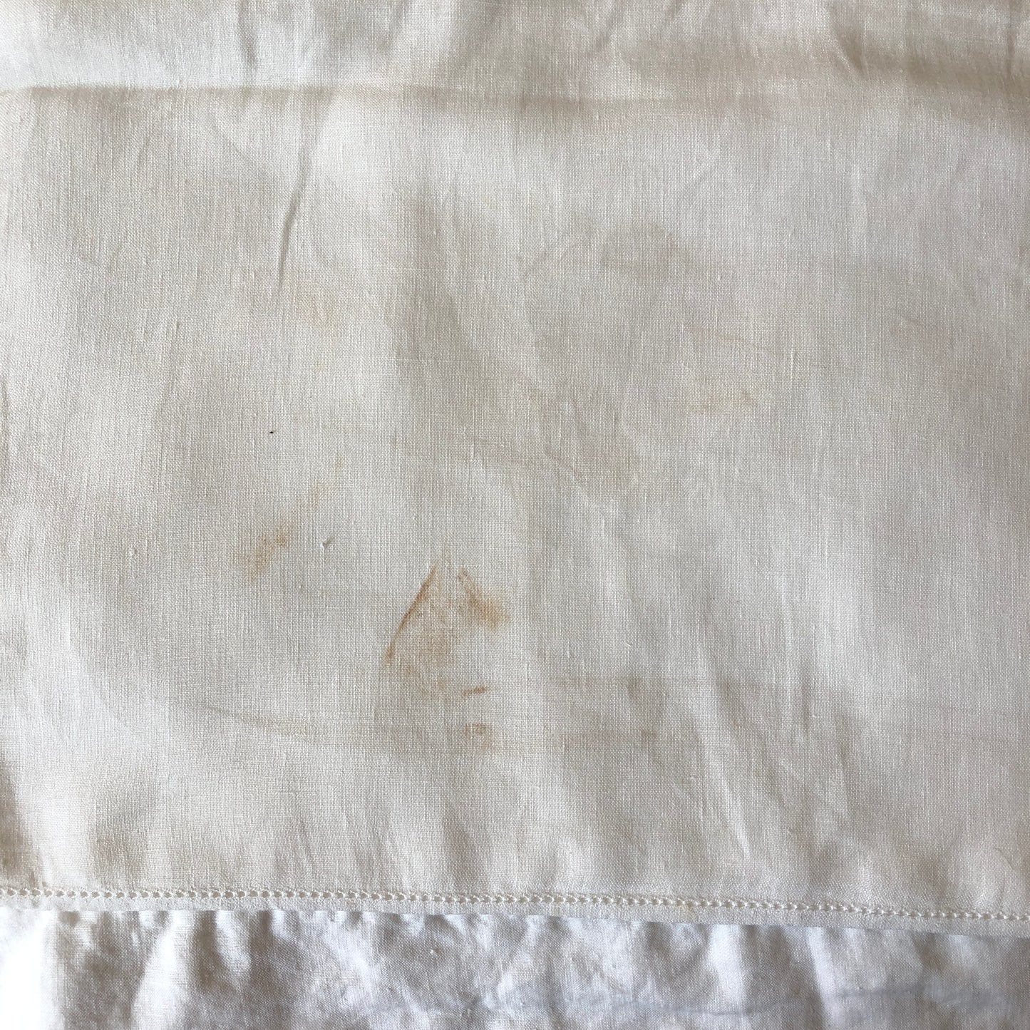 Rejected/Faulty Duvet Cover Hemstitch Ivory White King with Various Marks