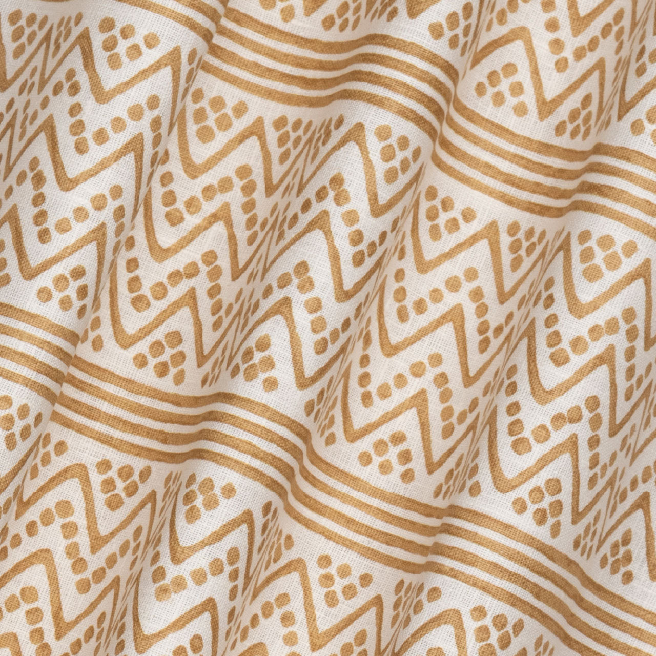 Paper-backed Scherezade Printed Linen Wallcovering Washed Gold/Oyster