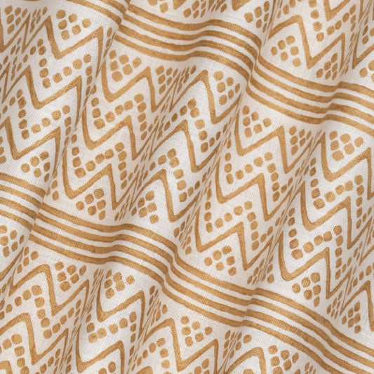 Scherezade Dual Use Printed Linen Washed Gold/Oyster
